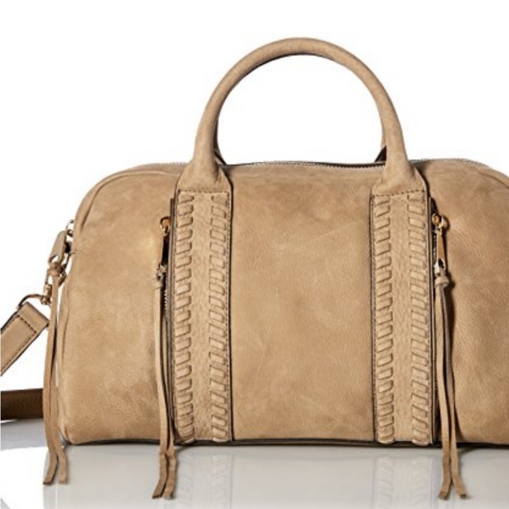 Rebecca Minkoff Vanity Satchel Nubuck Suede Beige Tan New With Tags Never Worn